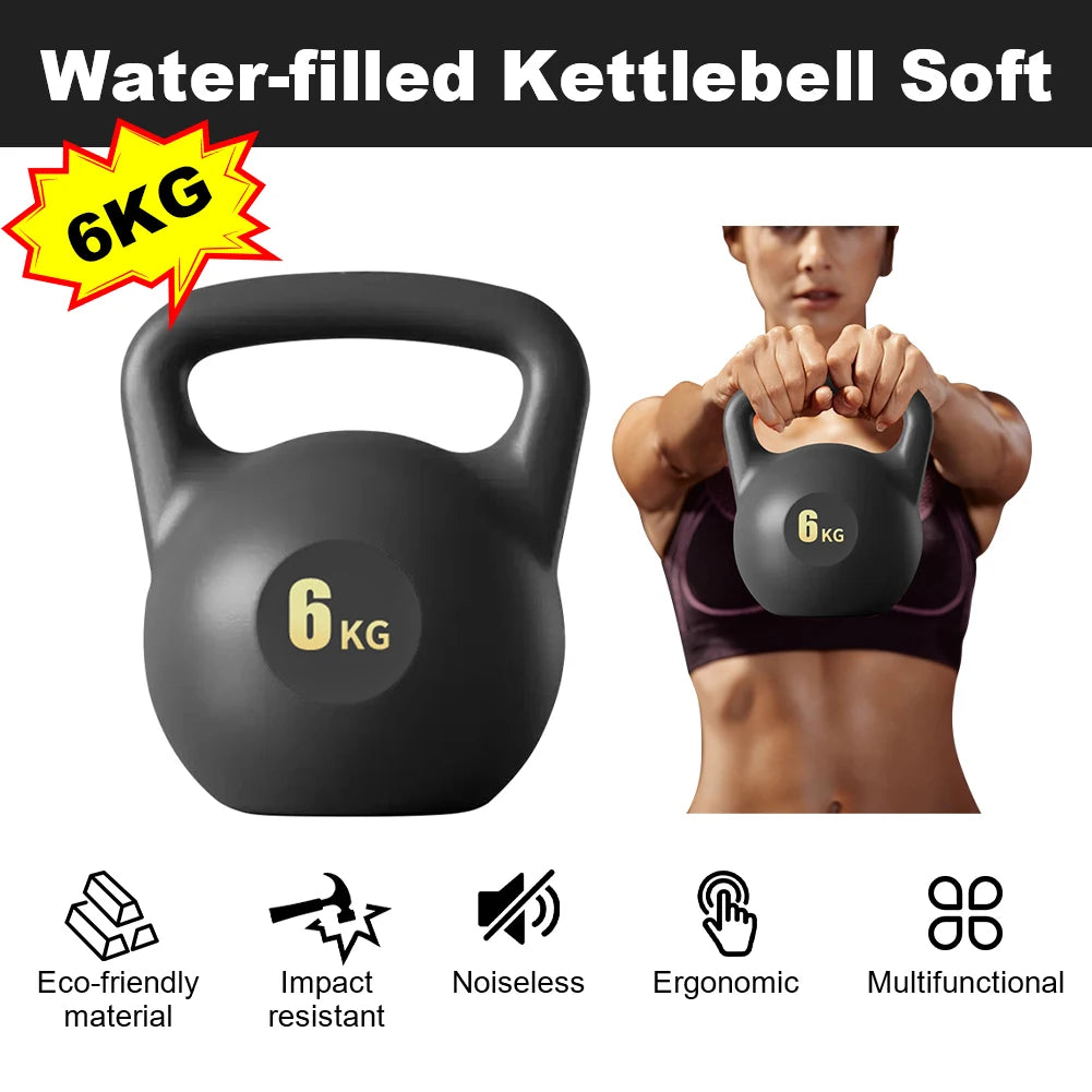 4/6KG Soft Kettlebell Water-Filled Kettlebell Dumbbells Fitness Training Weight Strength Workout for Women Home Gym Equipment 