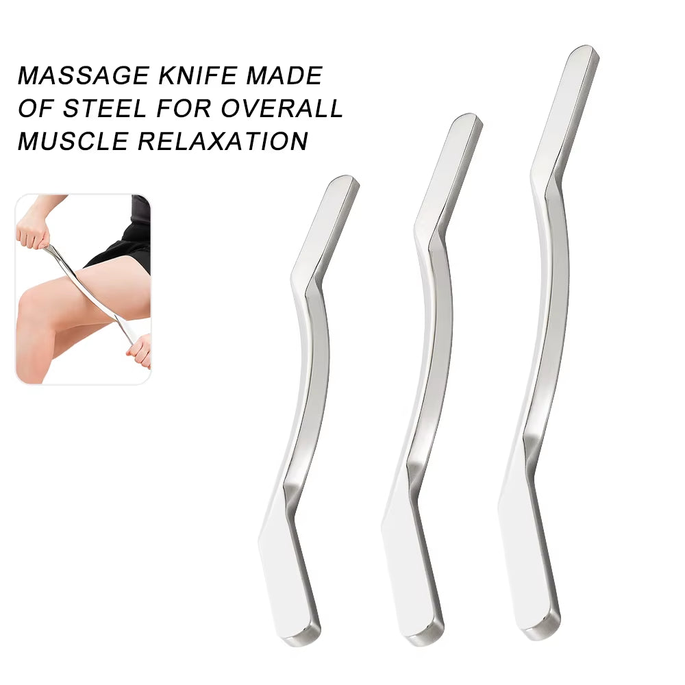 1Pcs Sport Stainless Steel Long Gua Sha Tool-Guasha Long Bar Muscle Scraping Massage Tools-Help Relieve Sore Muscles Soft Tissue