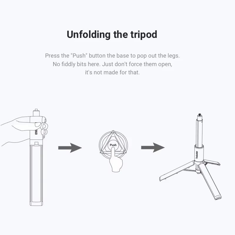 2-In-1 Invisible Selfie Stick + Tripod for X5 X4 Ace Pro/X3 / ONE X2 / ONE RS / R / GO 3/GO 2 Original Accessories